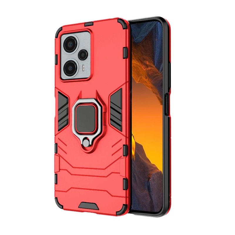 GENERICO - Funda Anti Golpes Anillo Compatible con Xiaomi Poco F5 Rojo