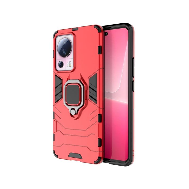 GENERICO - Funda Anti Golpes Anillo Compatible con Xiaomi 13 Lite Rojo