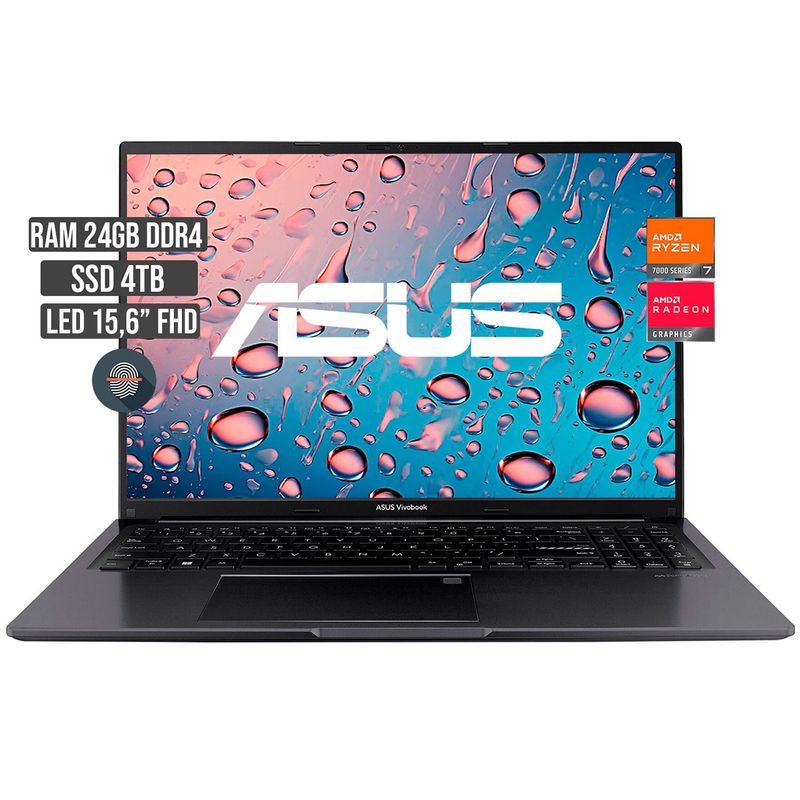 ASUS - PORTATIL ASUS AMD RYZEN 7-7730U SSD 4TB RAM 24GB LED 15,6 FHD