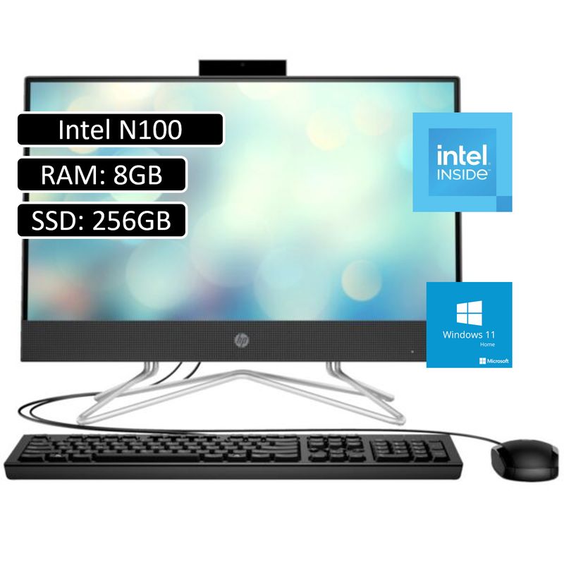 HP - TODO EN UNO HP 22 INTEL N100 RAM 8GB SSD 256GB 21,5" FHD NEGRO WIN11 HOME
