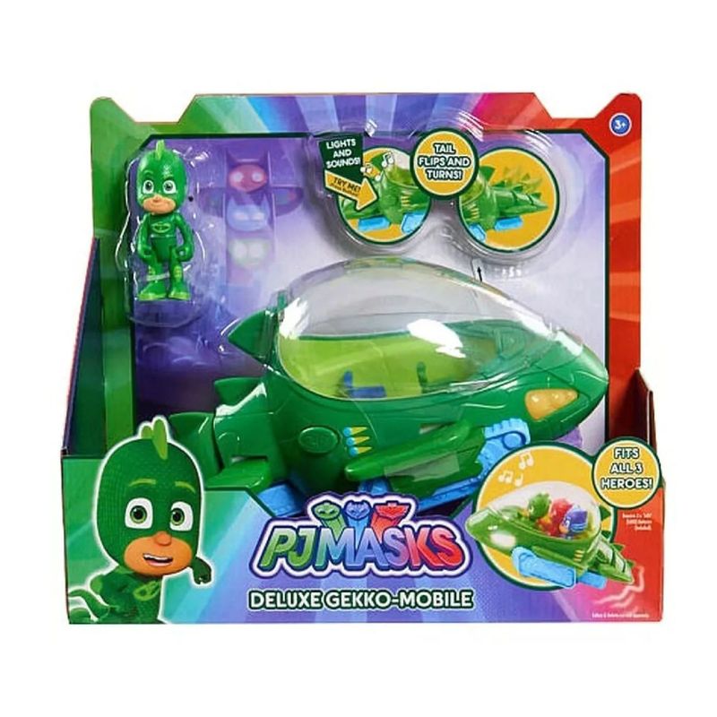 PJ MASKS - Pj Masks Héroes Pijama Vehiculo De Lujo Luces Sonidos Gekko