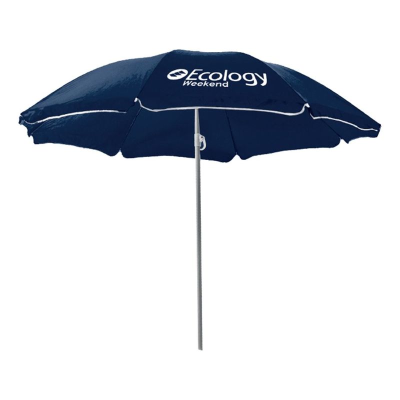 ECOLOGY - Sombrilla Parasol De Playa Ecology Weekend 2.10m Color Azul Marino Diseño De La Tela Liso