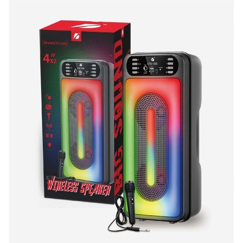 GENERICO - Parlante Bluetooth Con Micrófono 10w Luz fm Usb Aux Mp3.