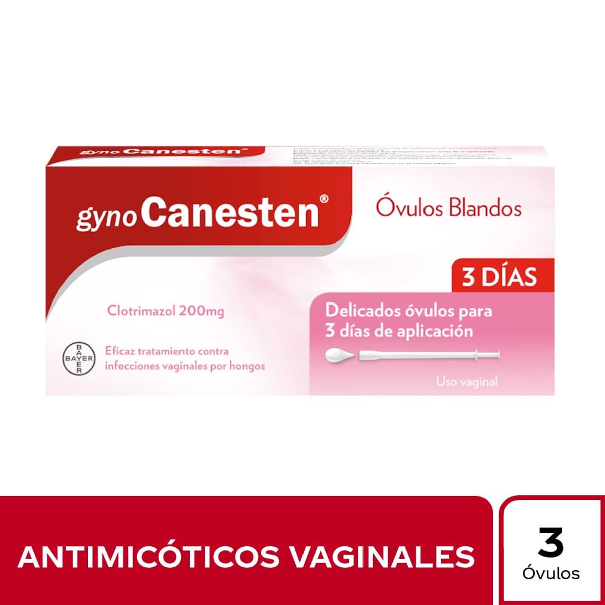 BAYER - Gynocanesten 200mg X 3 Ovulos Blandos