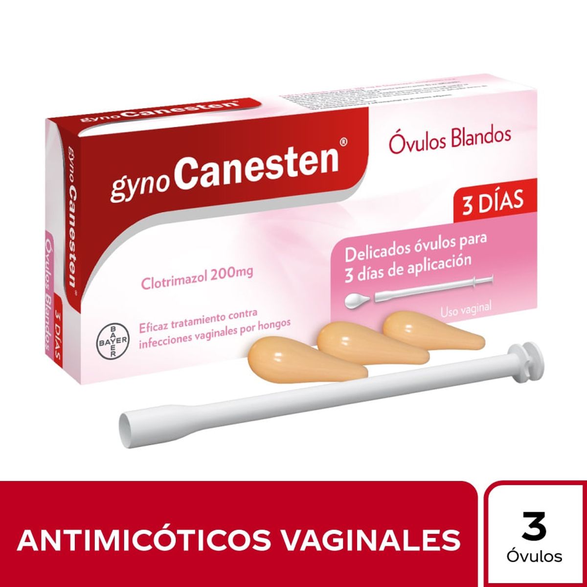 BAYER - Gynocanesten 200mg X 3 Ovulos Blandos