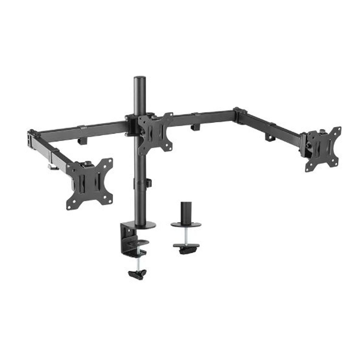 ERGONOMUS - Soporte brazo monitor ergonomus en acero para 3 pantallas color negro.