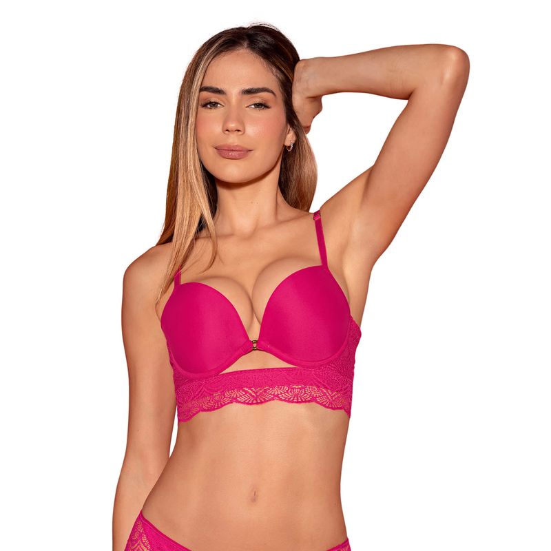 LEONISA - Brasier doble realce con escote profundo en espalda sexy back