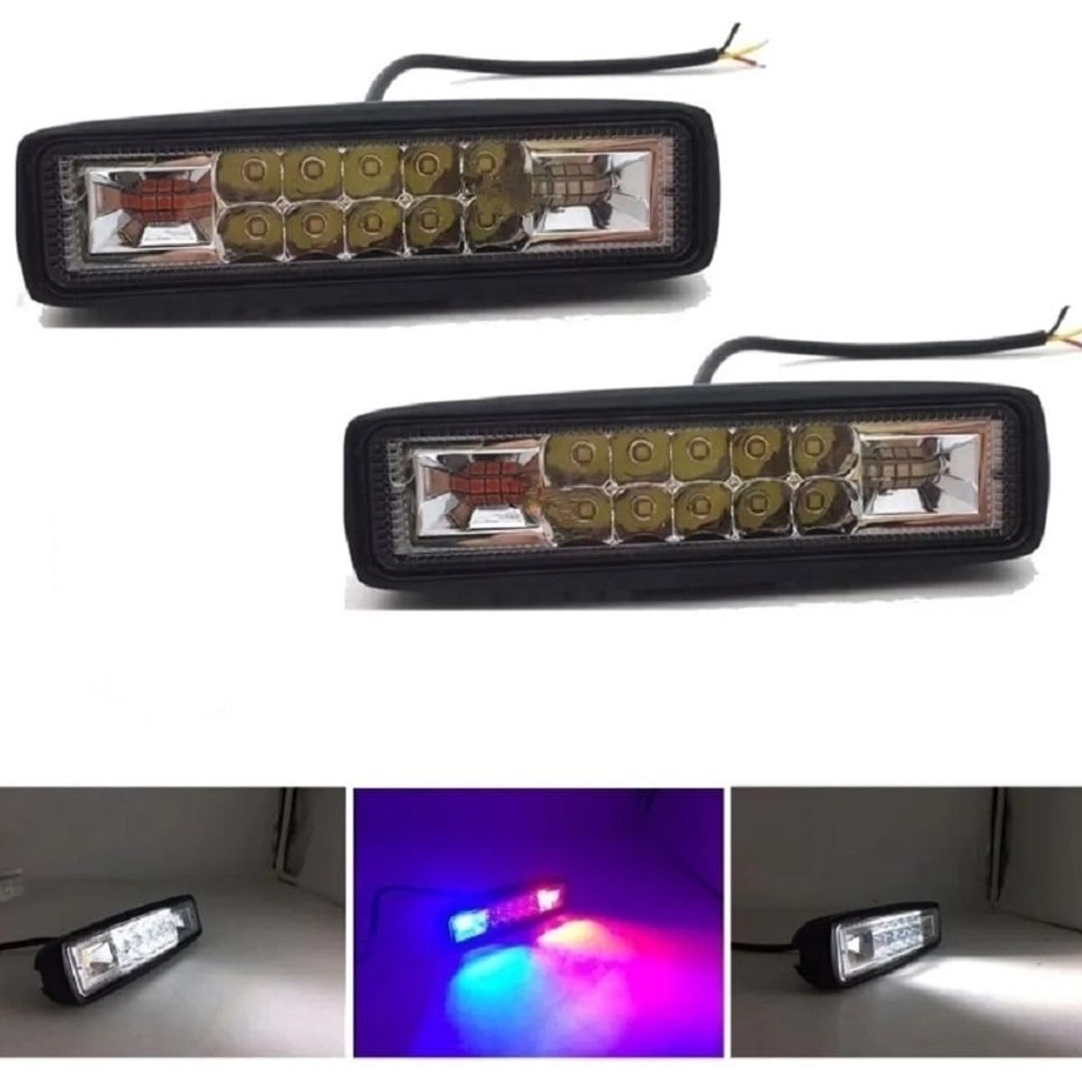 UNIVERSAL - Dos exploradoras led lineal federal y blanca fija y flasheo