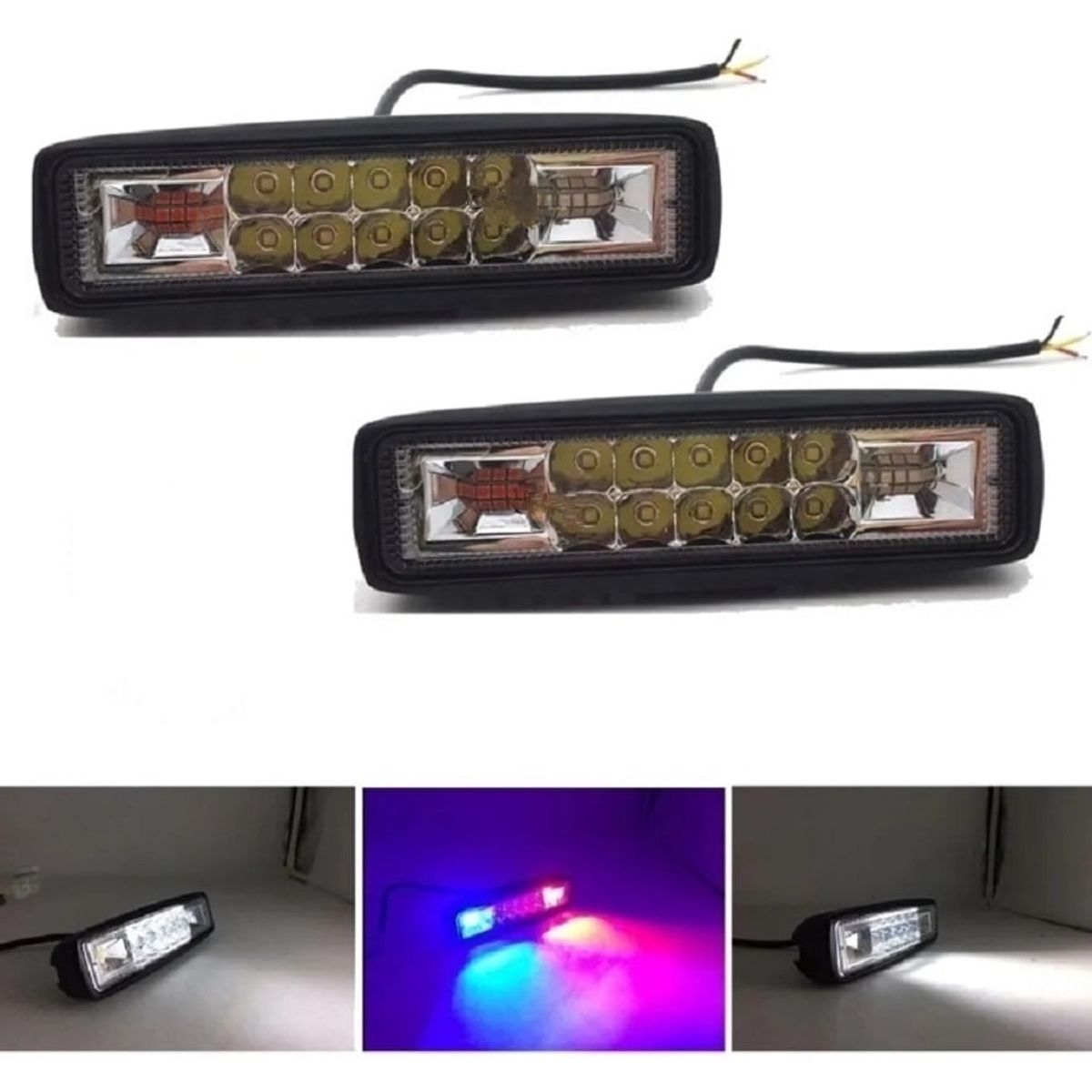 UNIVERSAL - Dos exploradoras led lineal federal y blanca fija y flasheo