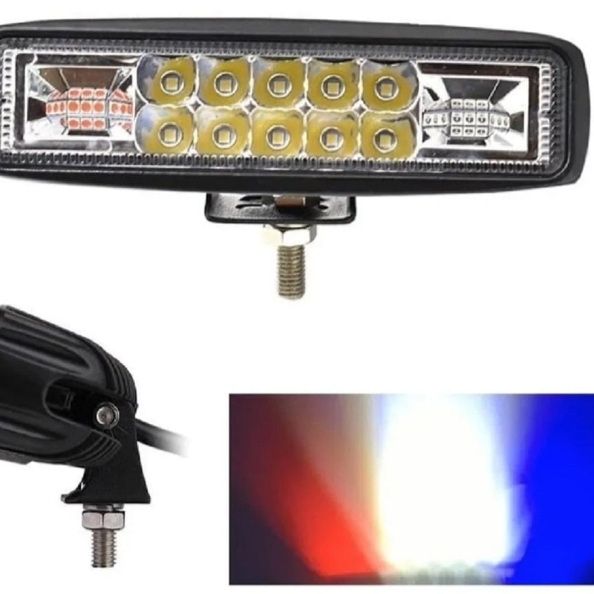 UNIVERSAL - Dos exploradoras led lineal federal y blanca fija y flasheo