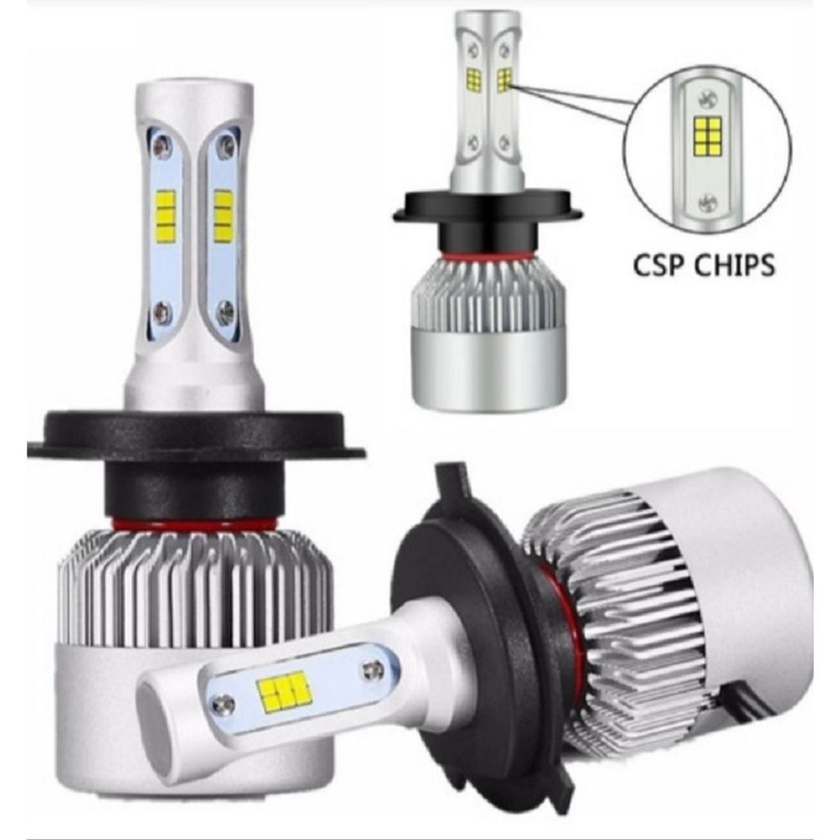 LEDMAX - Bombillo led h4 chip csp 8000lm carro moto corriente directa