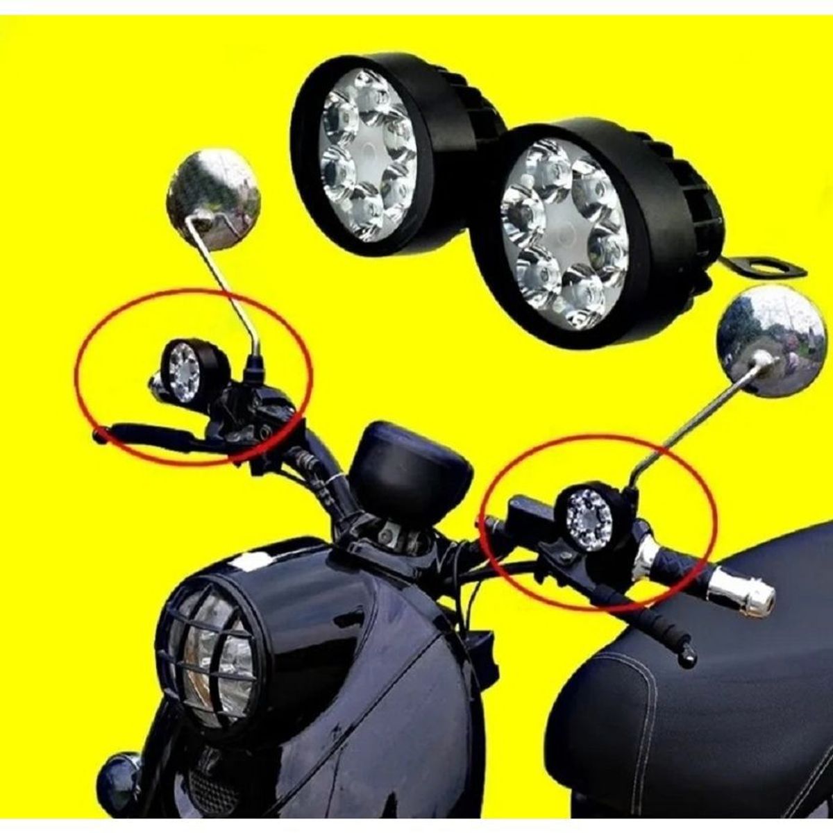UNIVERSAL - Dos exploradoras redondas moto 8000lumens  suitche