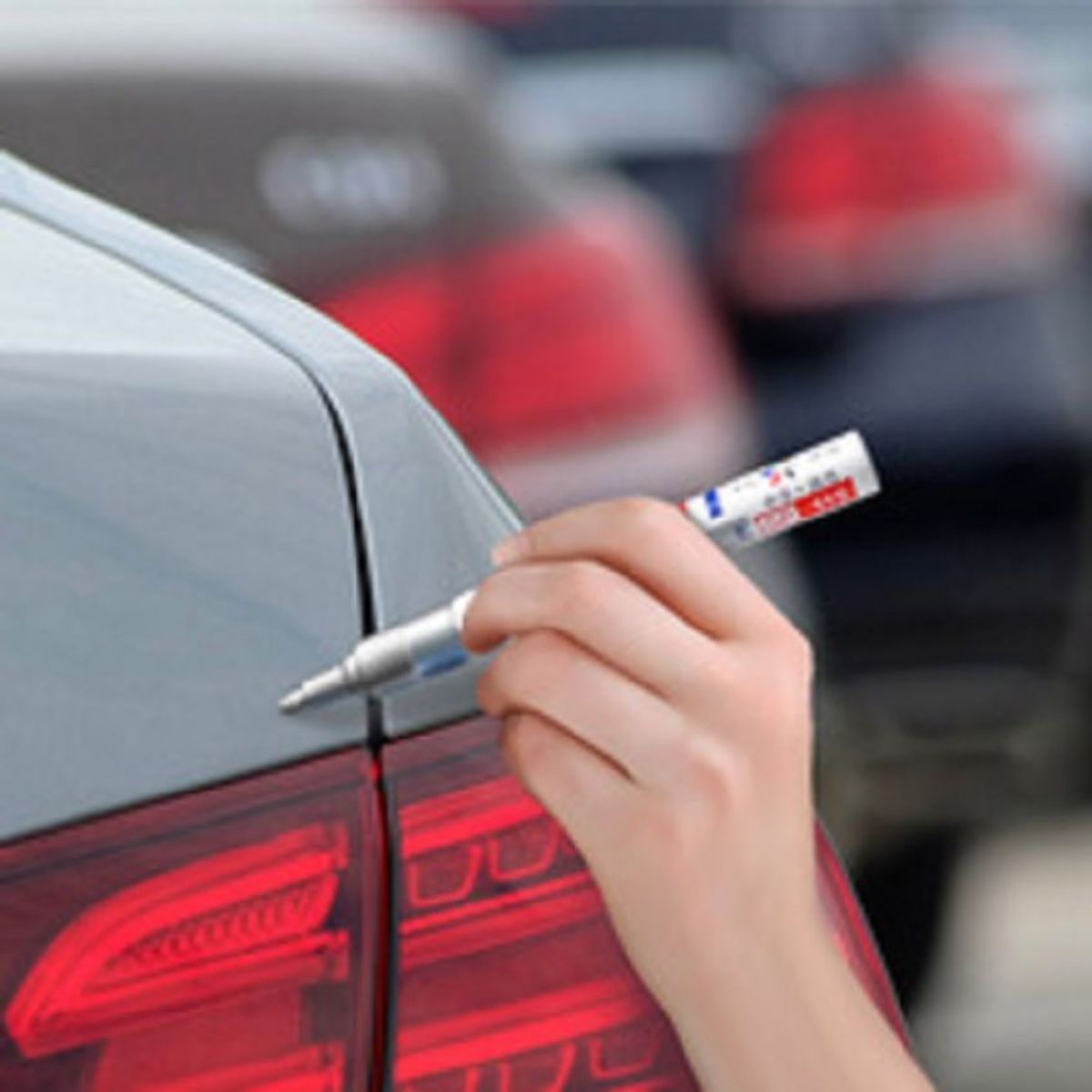 GENERICO - Marcador para rayones en carro moto casco y demas color gris