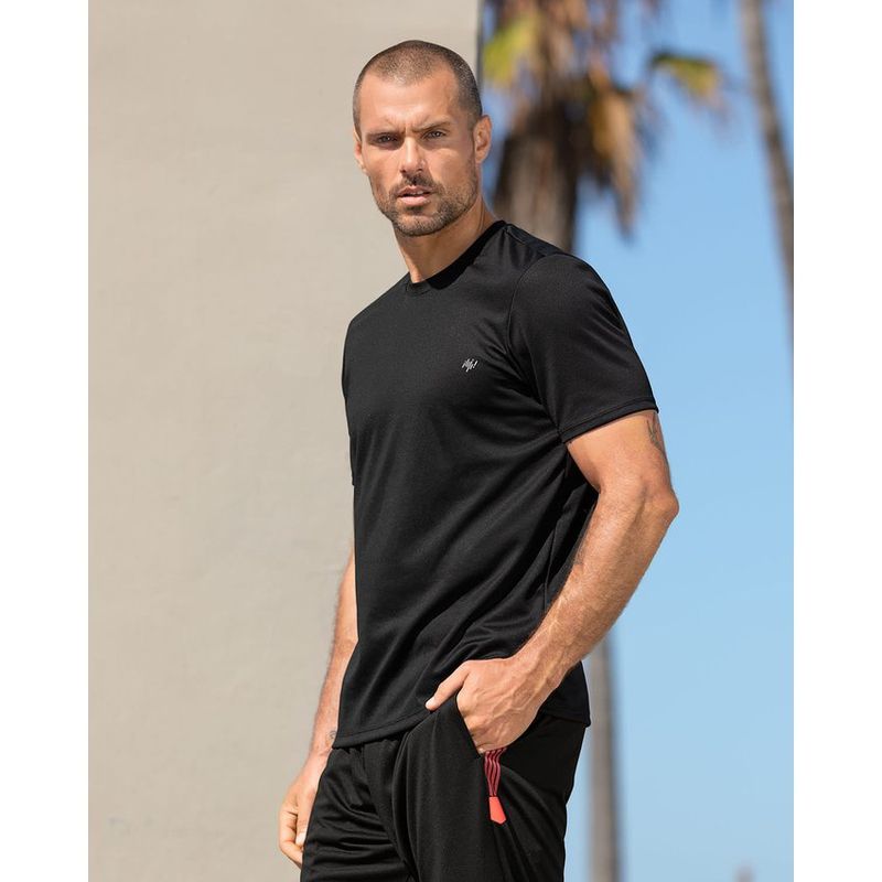 LEO - Leo Camiseta deportiva masculina semiajustada de secado rápido