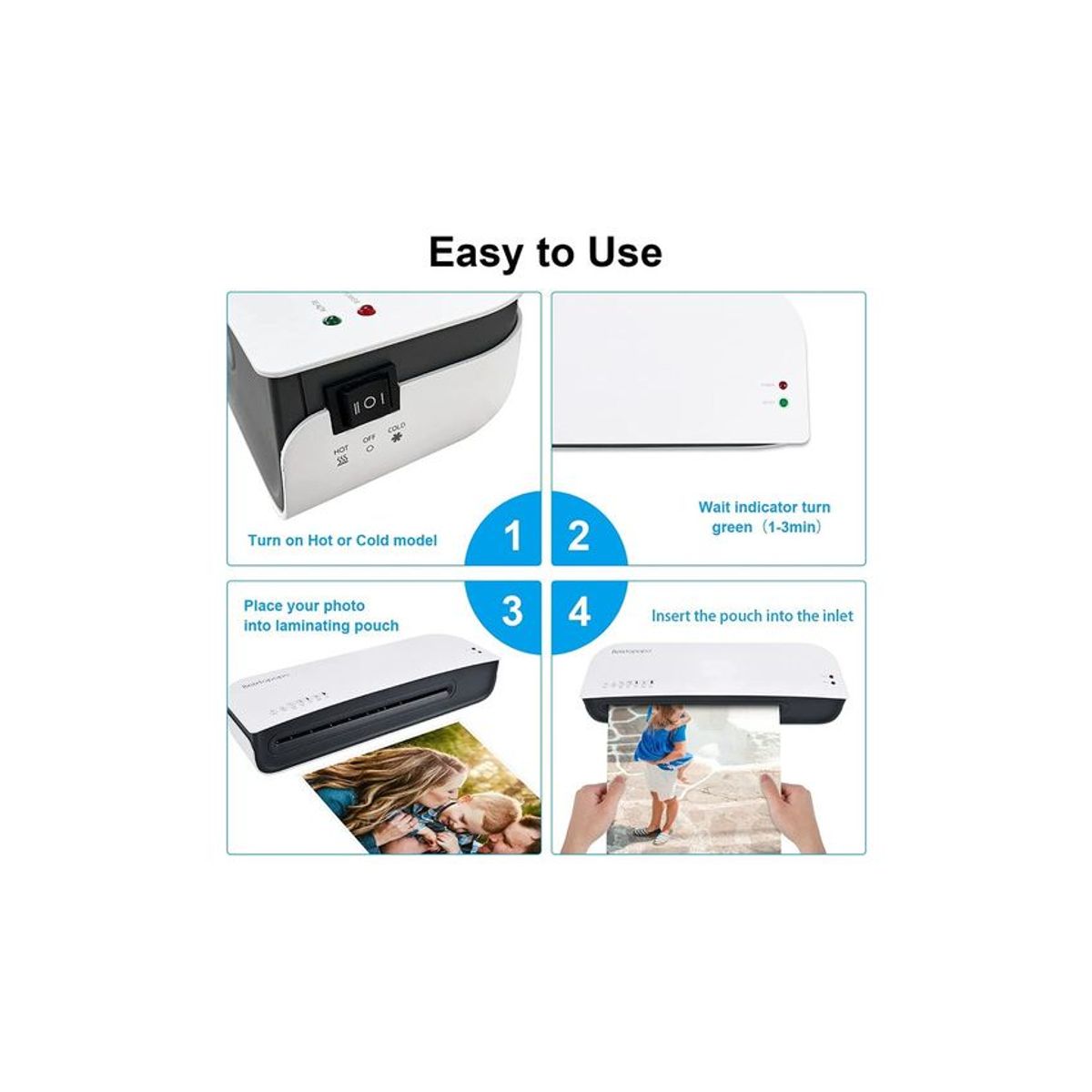 GENERICO - Plastificadora Laminadora Térmica Frio Caliente + Accesorios