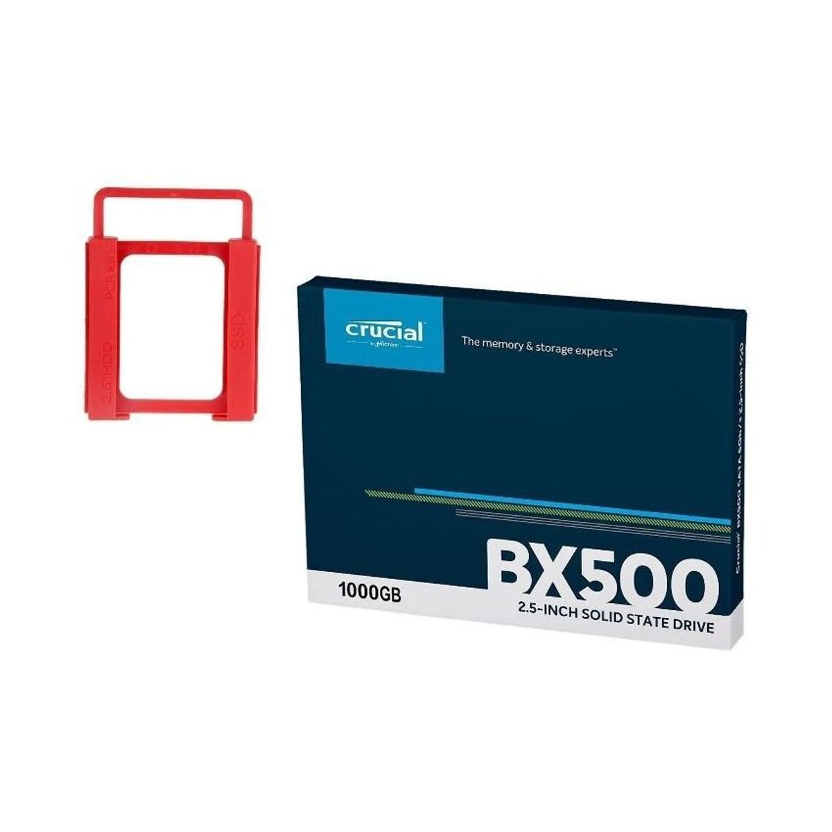 CRUCIAL - Disco solido ssd crucial bx500 1tb negro y adaptador