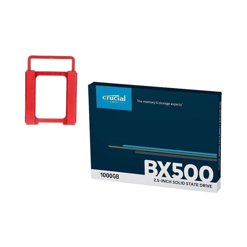 CRUCIAL - Disco solido ssd crucial bx500 1tb negro  adaptador