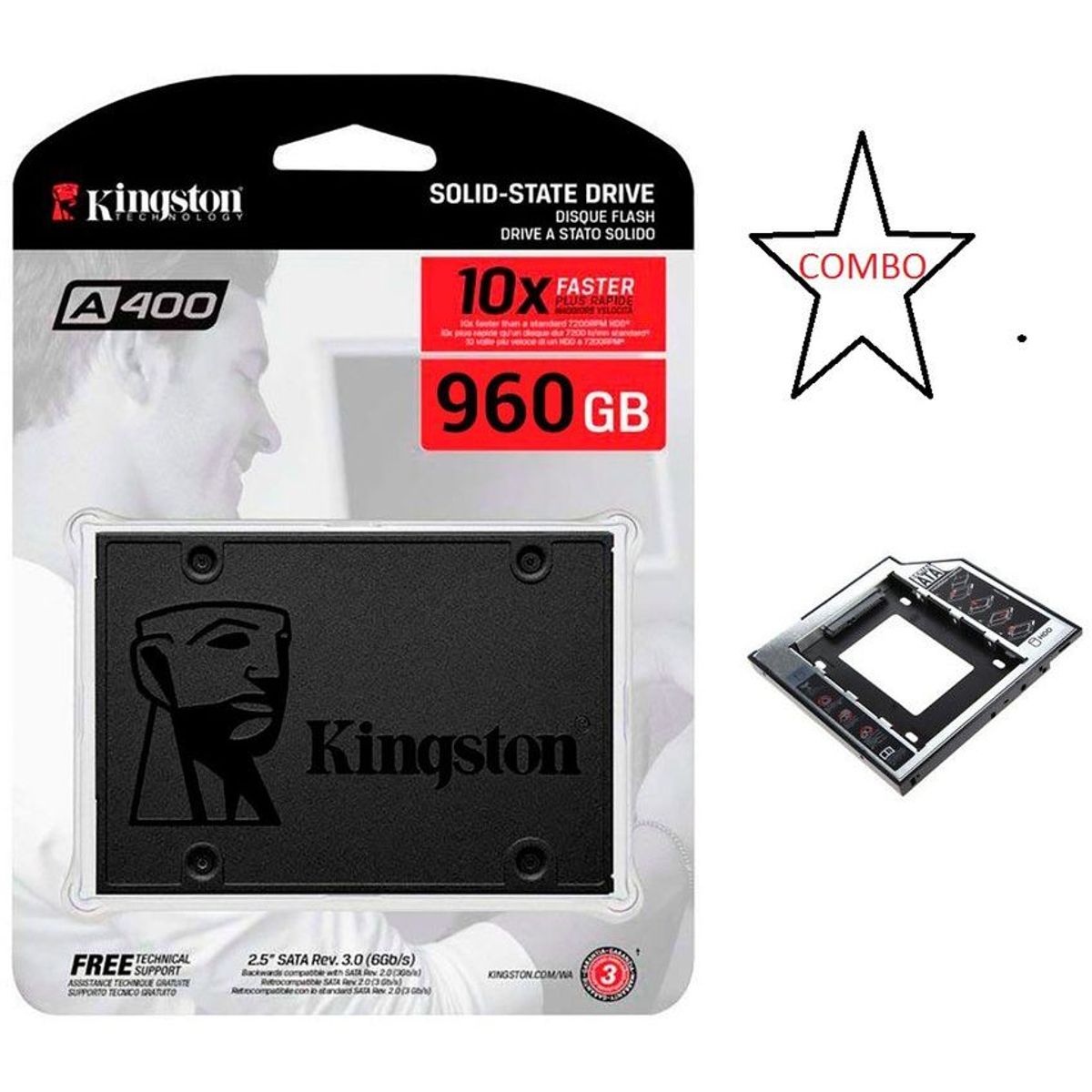 KINGSTON - Disco solido ssd kingston 960gb sata  caddy