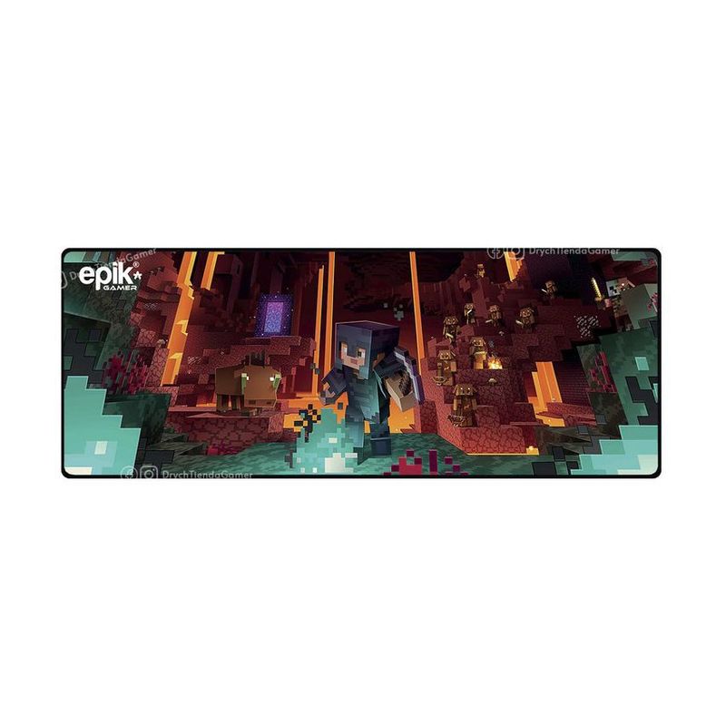 GENERICO - Mouse pad gamer goma y tela xl 300mm x 800mm x 4mm minecraft