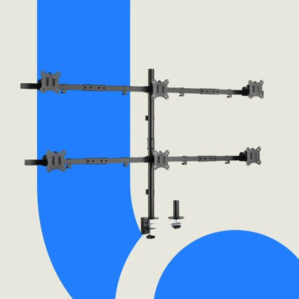 ERGONOMUS - Soporte brazo monitor 6 pantallas 17-32".