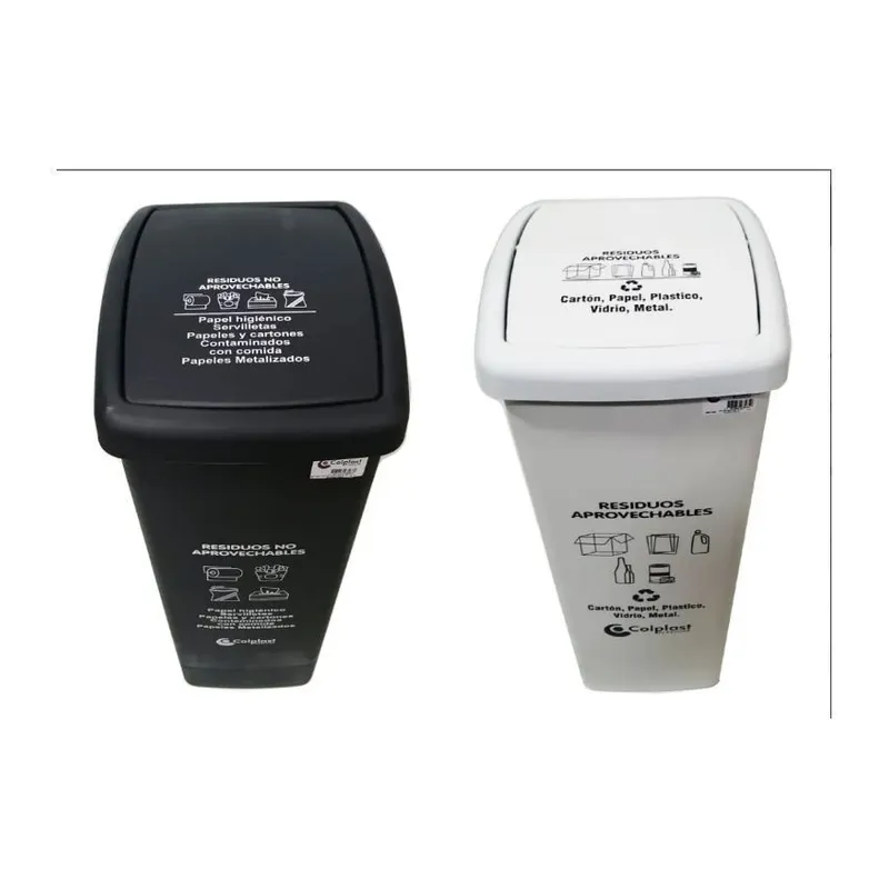 GENERICO - Duo canecas 55 lts negra blanca