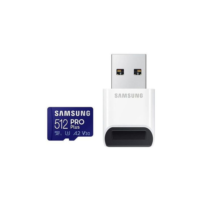 SAMSUNG - Memoria microsd xc samsung pro plus 512gb 4k + adaptador usb