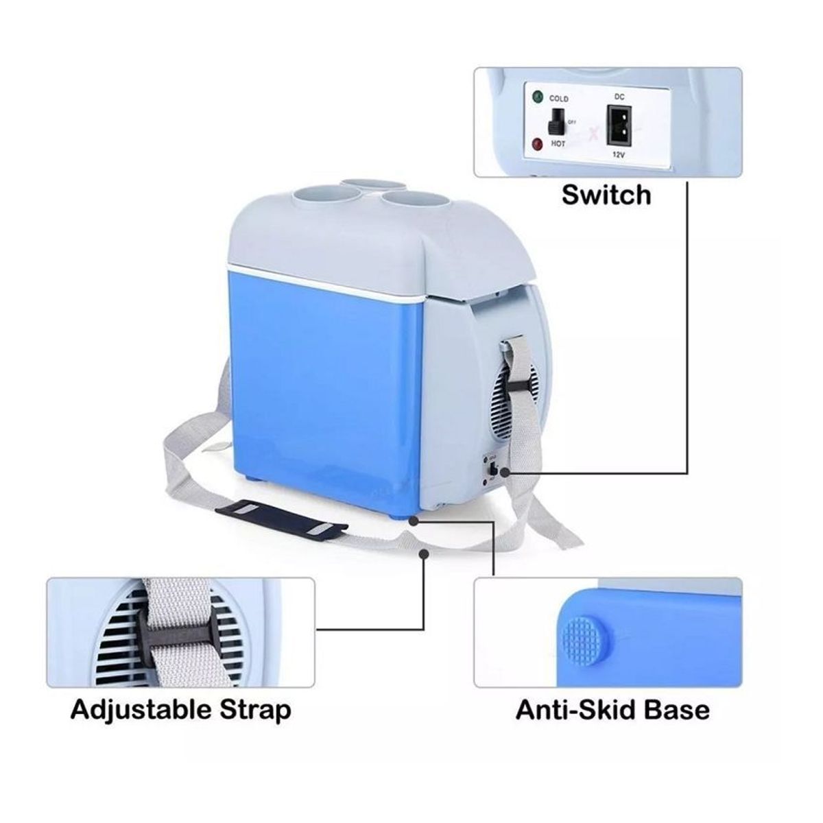 GENERICO - Nevera refrigerador carro portátil eléctrico 7.5 litros