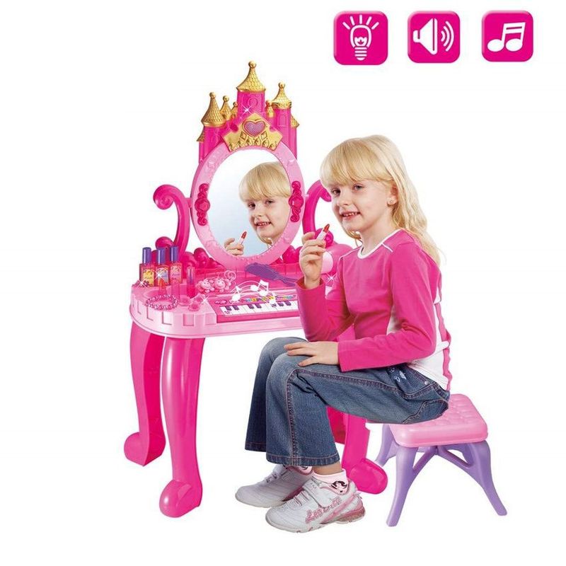 GENERICO - Tocador Y Piano Infantil Con Silla Luz Sonido  Accesorios