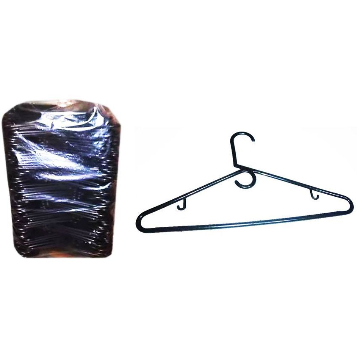 GENERICO - Ganchos plásticos negros para ropa bulto x 200 ganchos