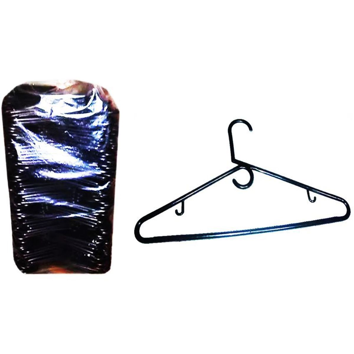 GENERICO - Ganchos plásticos negros para ropa bulto x 100 ganchos