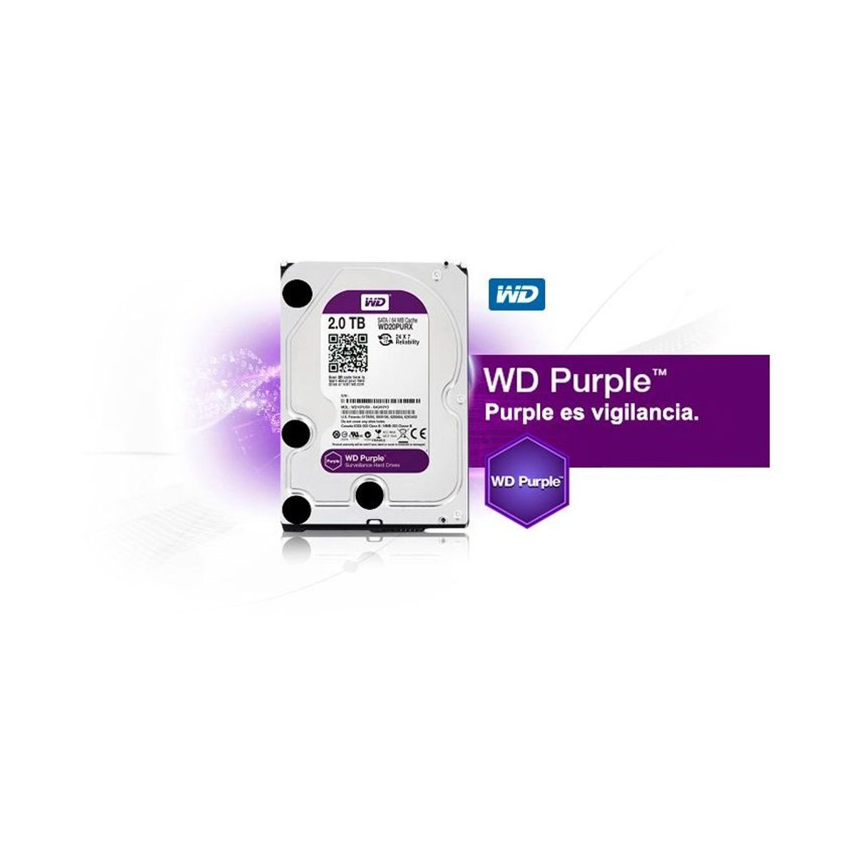 WESTERN DIGITAL - Disco Interno WD Purple 2tb sata dvr o pc
