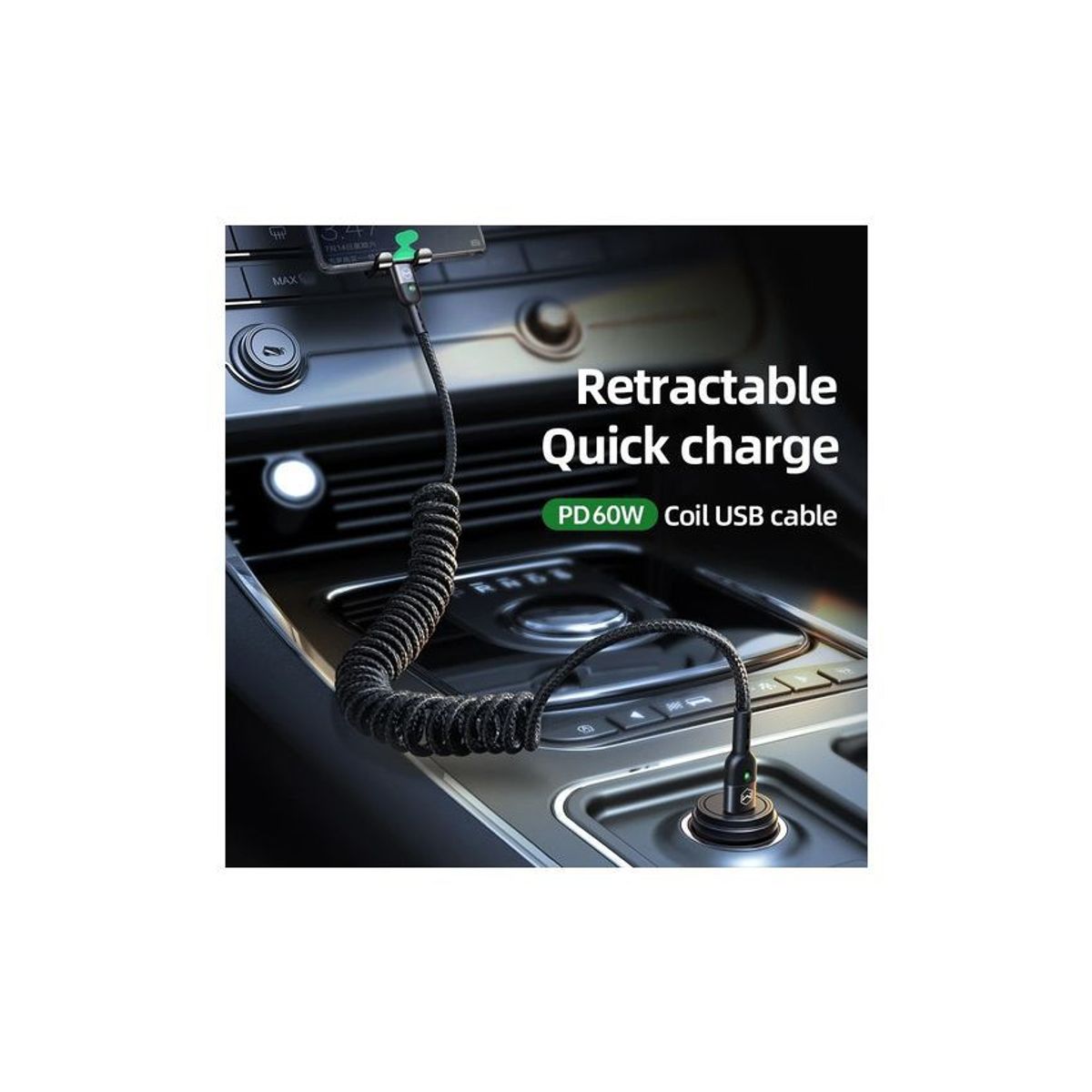 MCDODO - Cable espiral mcdodo carga rápida y datos usb-c a usb-c para carro 18m