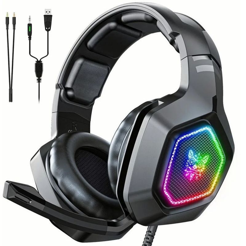 ONIKUMA - Audífonos gamer onikuma k10 negro con luz  rgb led