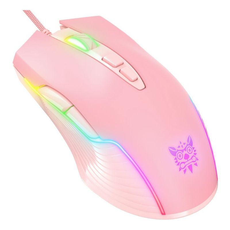 ONIKUMA - Mouse gamer cw905 rgb rosa 7 botones 6400 dpi onikuma