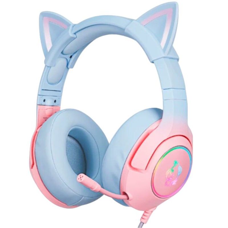 ONIKUMA - Diadema gamer onikuma k9 rosa azul gradiente rgb multiplataforma