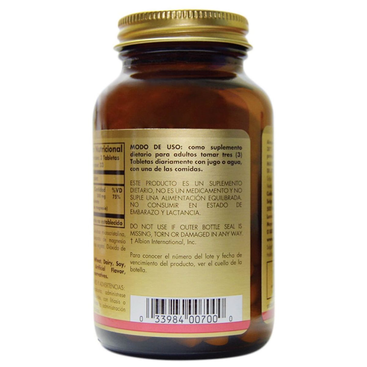 SOLGAR - Chelated Magnesium Solgar X 100 Tabletas