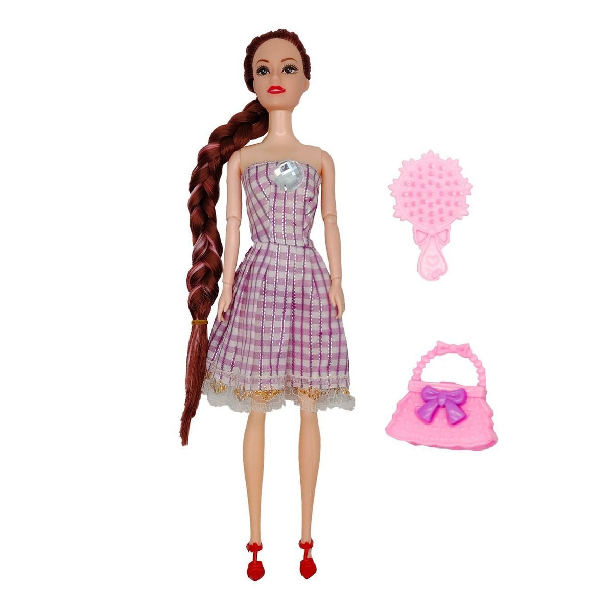 GENERICO - Muñeca Princesa Vestido Cuadros Juguete Niñas Accesorios