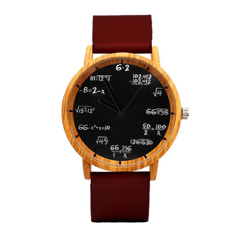 DAYOSHOP - Reloj Matematico Formula Negro Tono Madera  Estuche