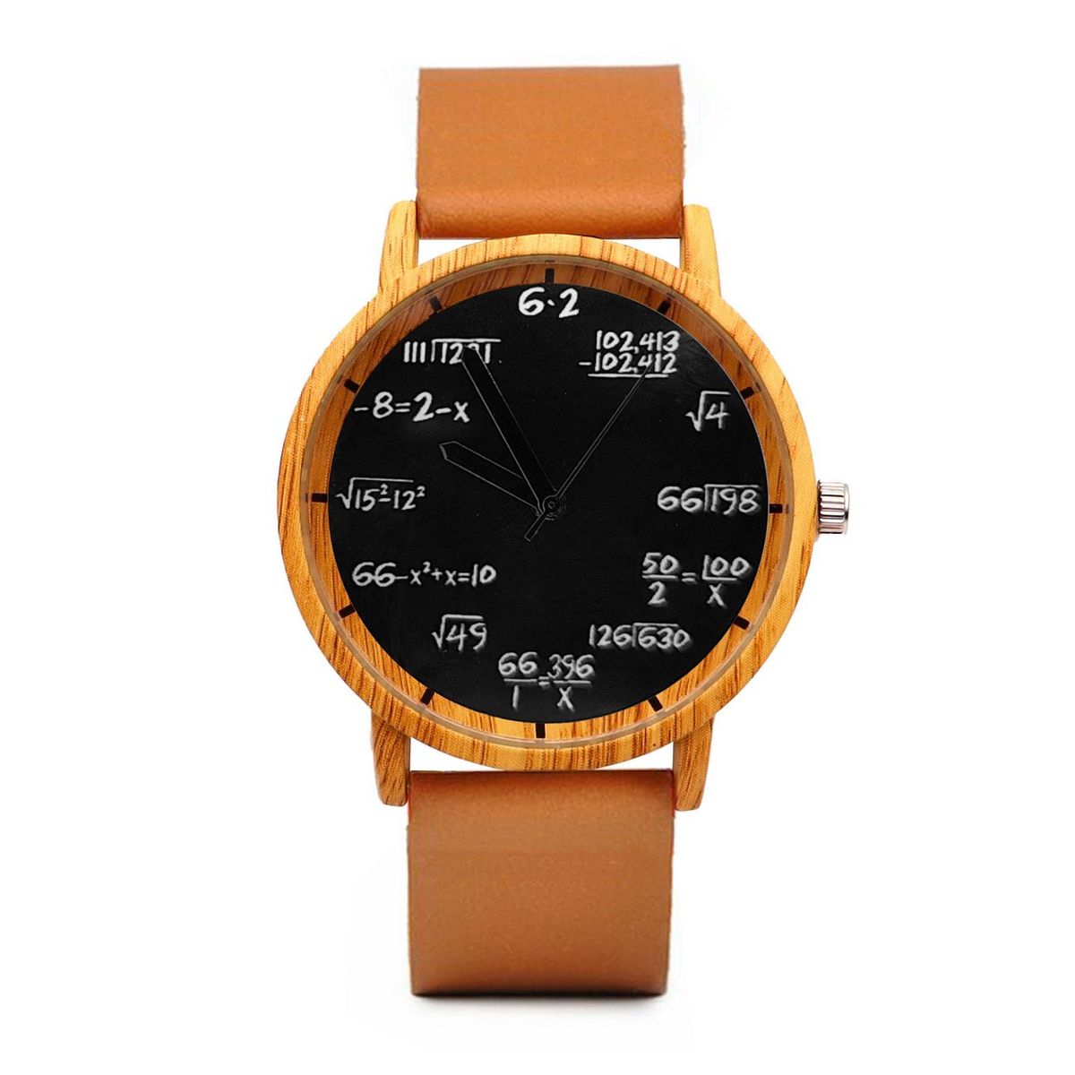 DAYOSHOP - Reloj Matematico Formula Negro Tono Madera  Estuche