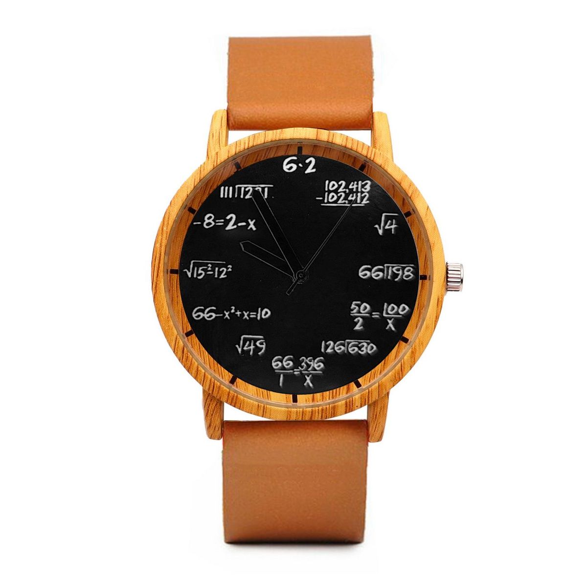 DAYOSHOP - Reloj Matematico Formula Negro Tono Madera  Estuche