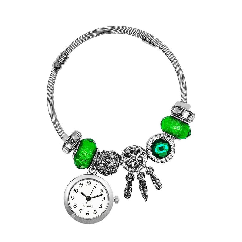 DAYOSHOP - Reloj Mujer Dama Pulsera Acero Atrapasueños Verde  Estuche