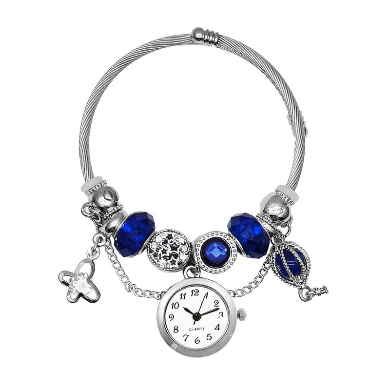 DAYOSHOP - Reloj Mujer Dama Pulsera Acero Dije Estrella Azul  Estuche