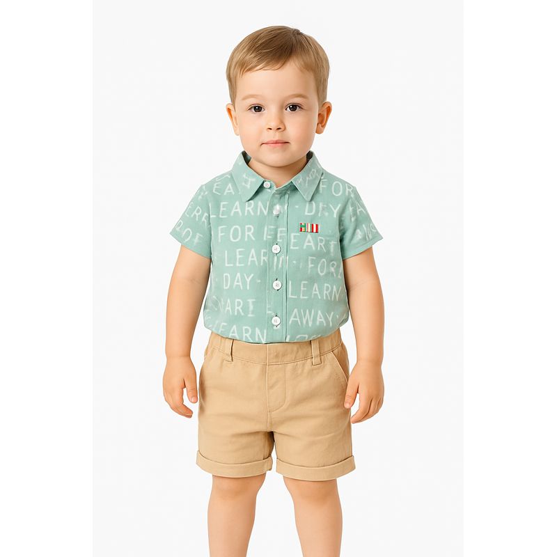LUSOLSI - Camisa y pantalon corto Ropa para niños conjuntos de vestir bebes