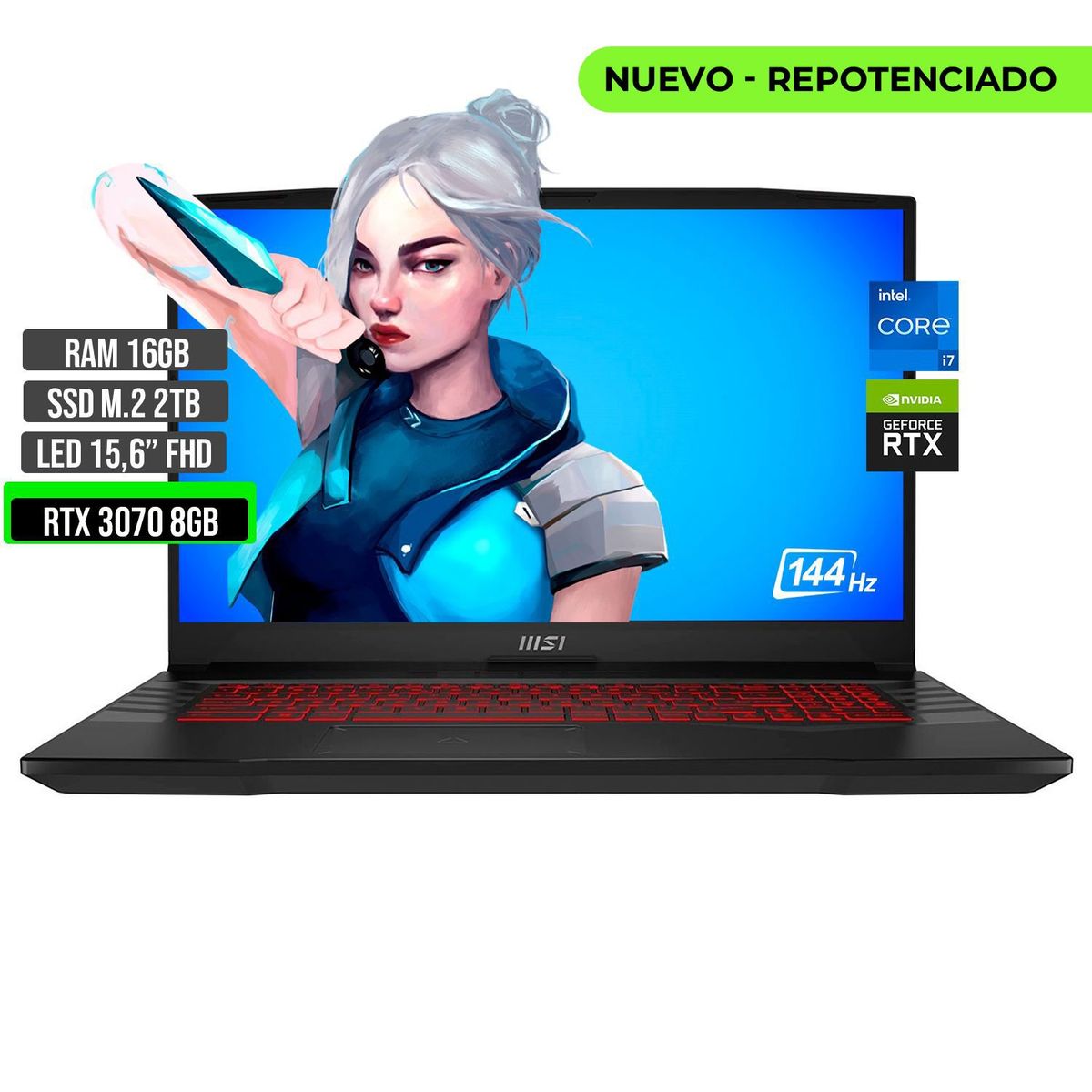 MSI - MSI GL66 INTEL CORE I7 12700H SSD 2TB RAM 16GB RTX 3070 8GB 15,6 FHD 144Hz
