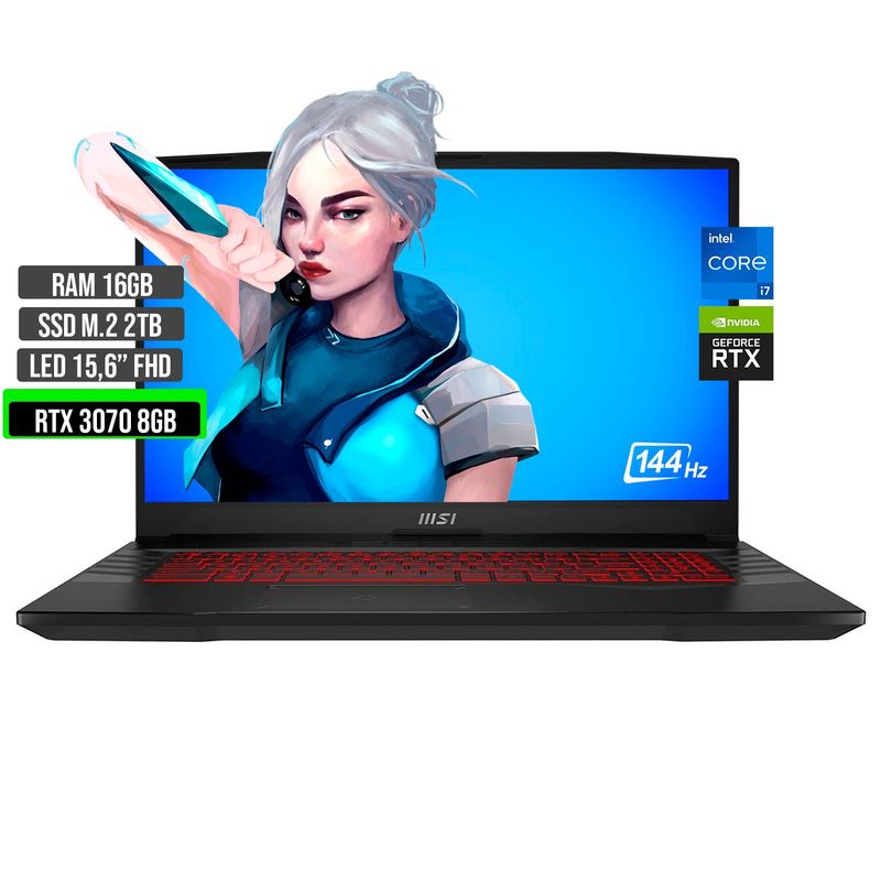 MSI - MSI GL66 INTEL CORE I7 12700H SSD 2TB RAM 16GB RTX 3070 8GB 15,6 FHD 144Hz