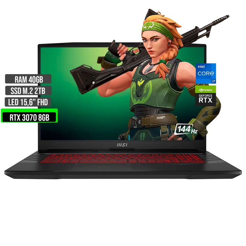 MSI - MSI GL66 INTEL CORE I7 12700H SSD 2TB RAM 40GB RTX 3070 8GB 15,6 FHD 144Hz