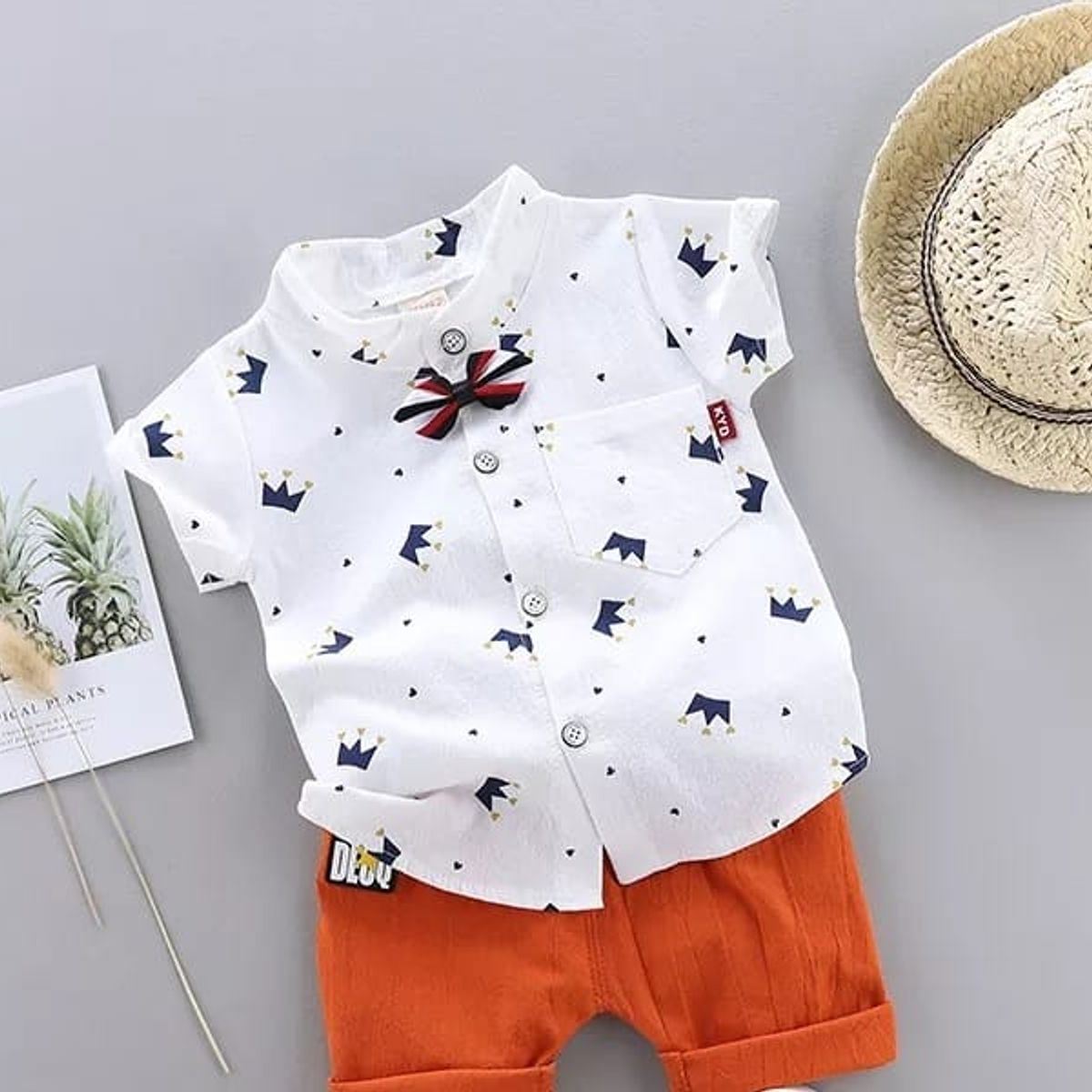 LUSOLSI - Prendas Ropa para niños conjuntos de vestir camisa y pantalon corto