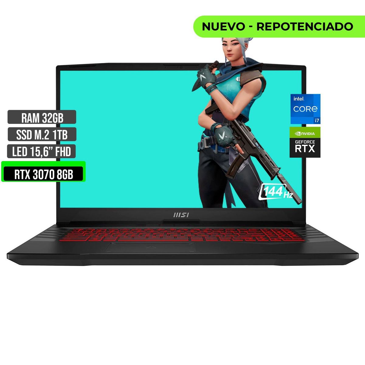 MSI - MSI GL66 INTEL CORE I7 12700H SSD 1TB RAM 32GB RTX 3070 8GB 15,6 FHD 144Hz