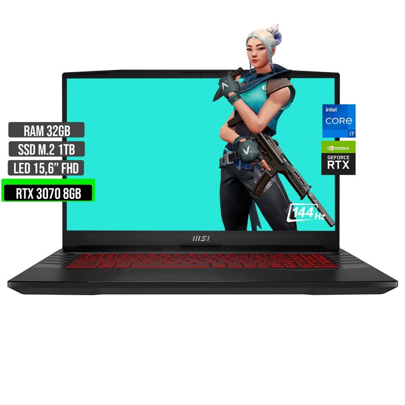 MSI - MSI GL66 INTEL CORE I7 12700H SSD 1TB RAM 32GB RTX 3070 8GB 15,6 FHD 144Hz