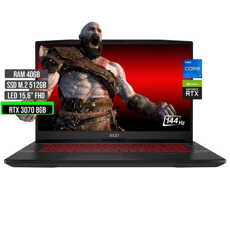 MSI - MSI GL66 INTEL CORE I7 12700H SSD 512GB RAM 40GB RTX 3070 8GB 15,6 FHD 144Hz